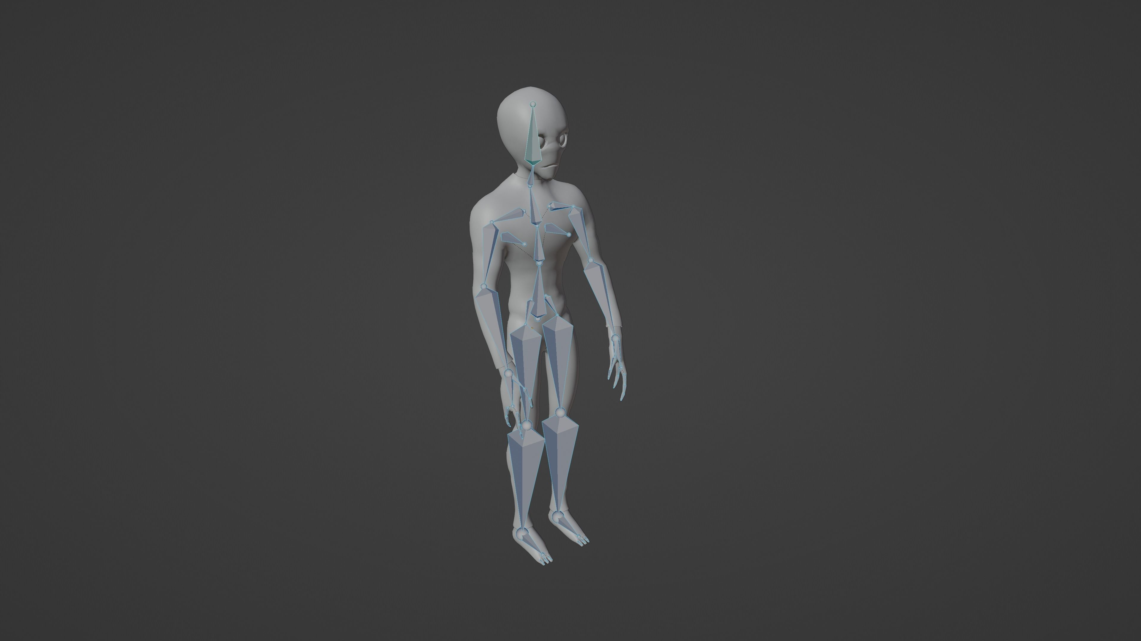 Game-ready alien 3d model Low-poly 3D model_7