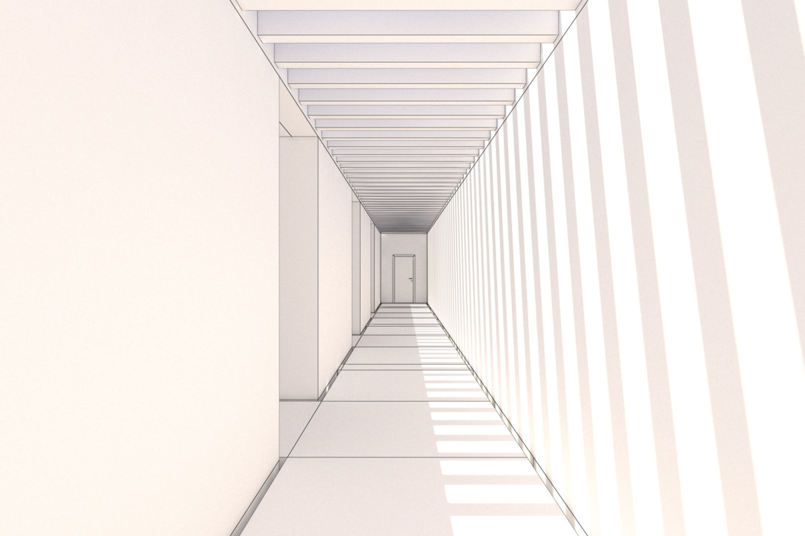 Minimalist Hallway 01 3D model_1
