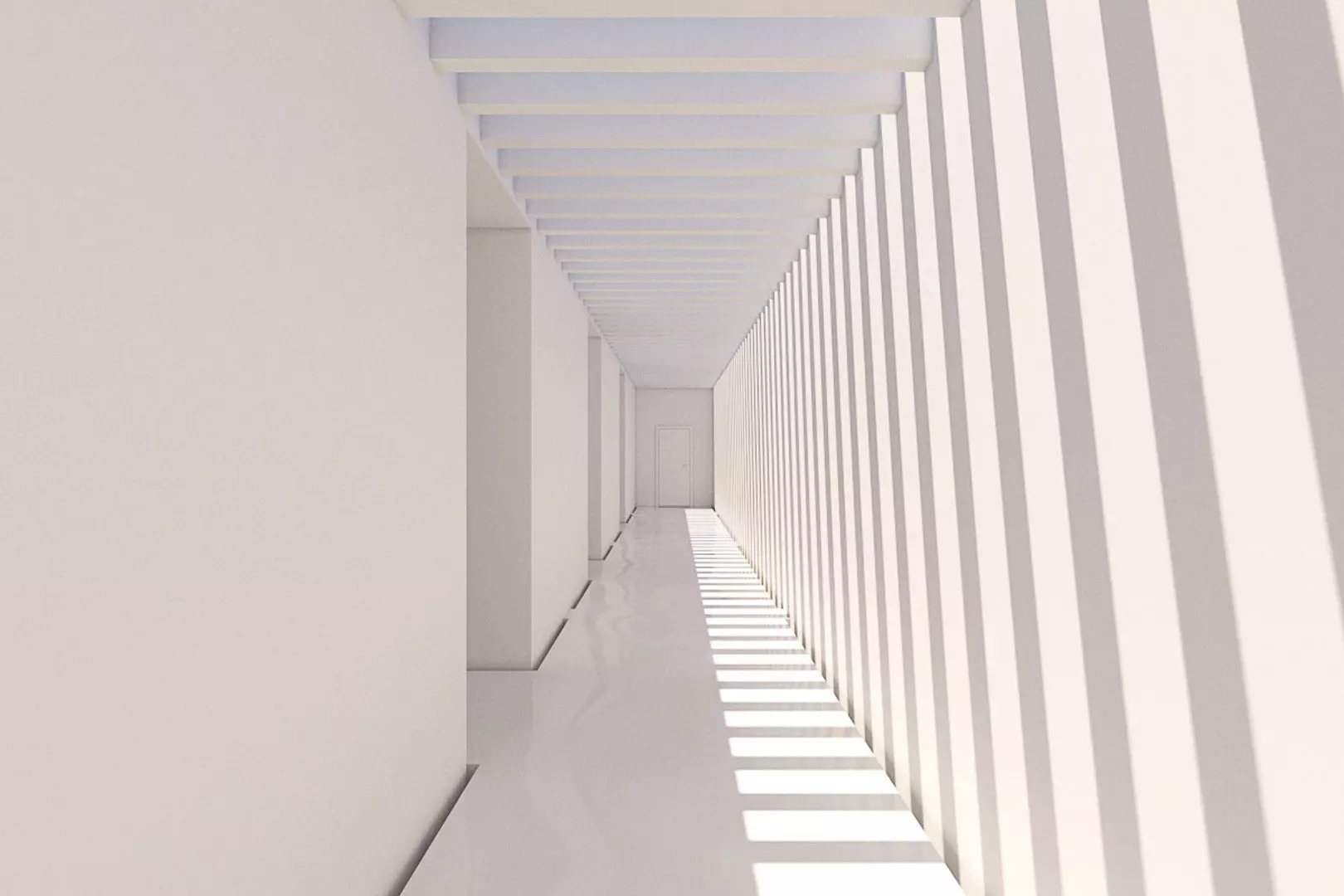 Minimalist Hallway 01 3D model_0