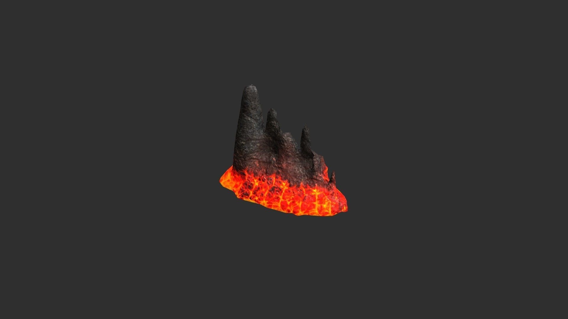 Cave Rock pack 1 - Lava Low-poly 3D model_12