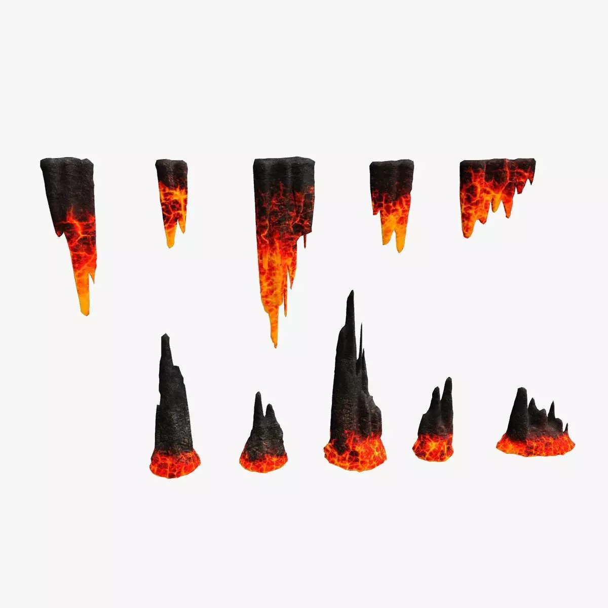 Cave Rock pack 1 - Lava Low-poly 3D model_0