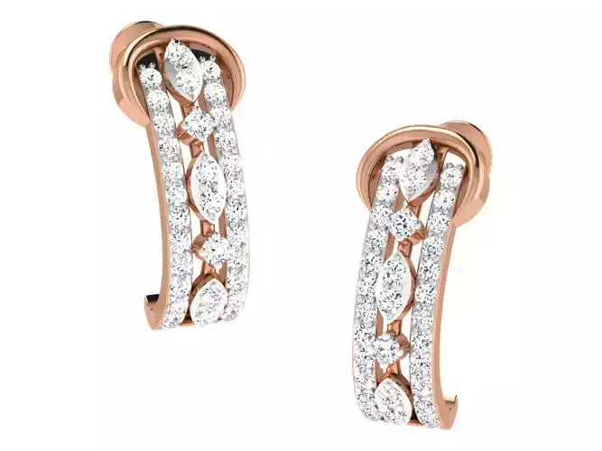 Women earrings 3dm stl renders detail