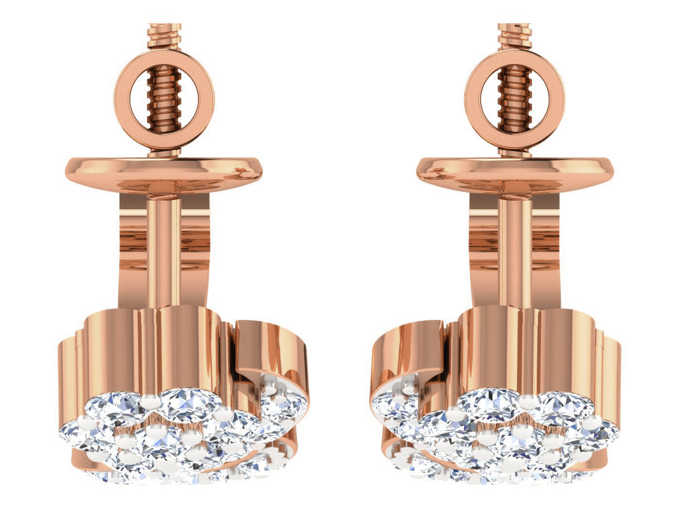 Women earrings 3dm stl renders detail 3D print model_5