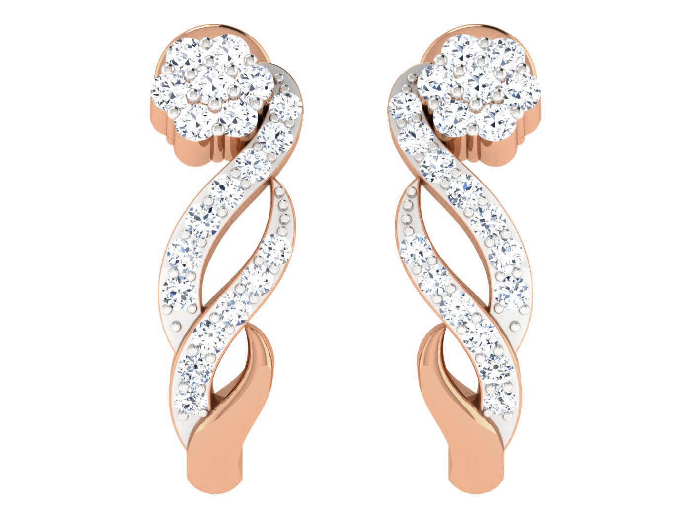 Women earrings 3dm stl renders detail 3D print model_3