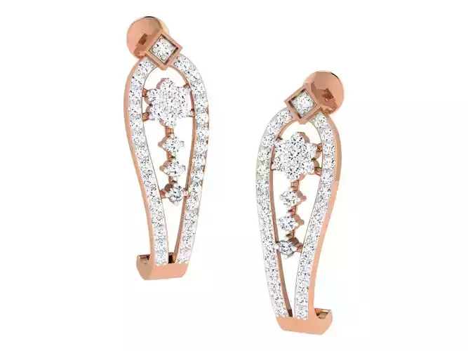 Women earrings 3dm stl renders detail