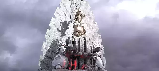 Alien Inquisitor City Arch Reactor Kitbash 3D model
