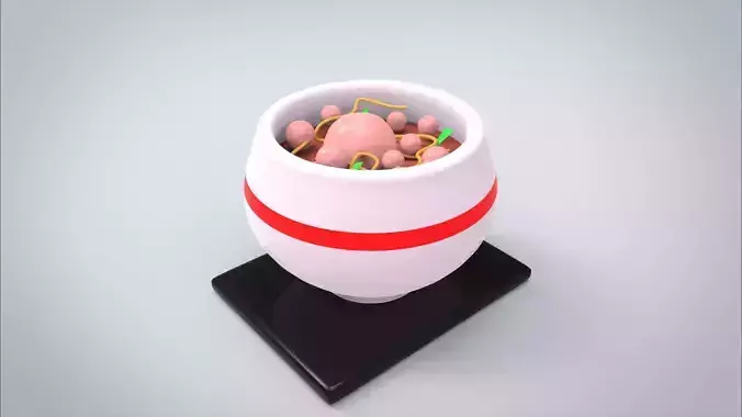Meatballs Indonesian Food Low-poly 3D model