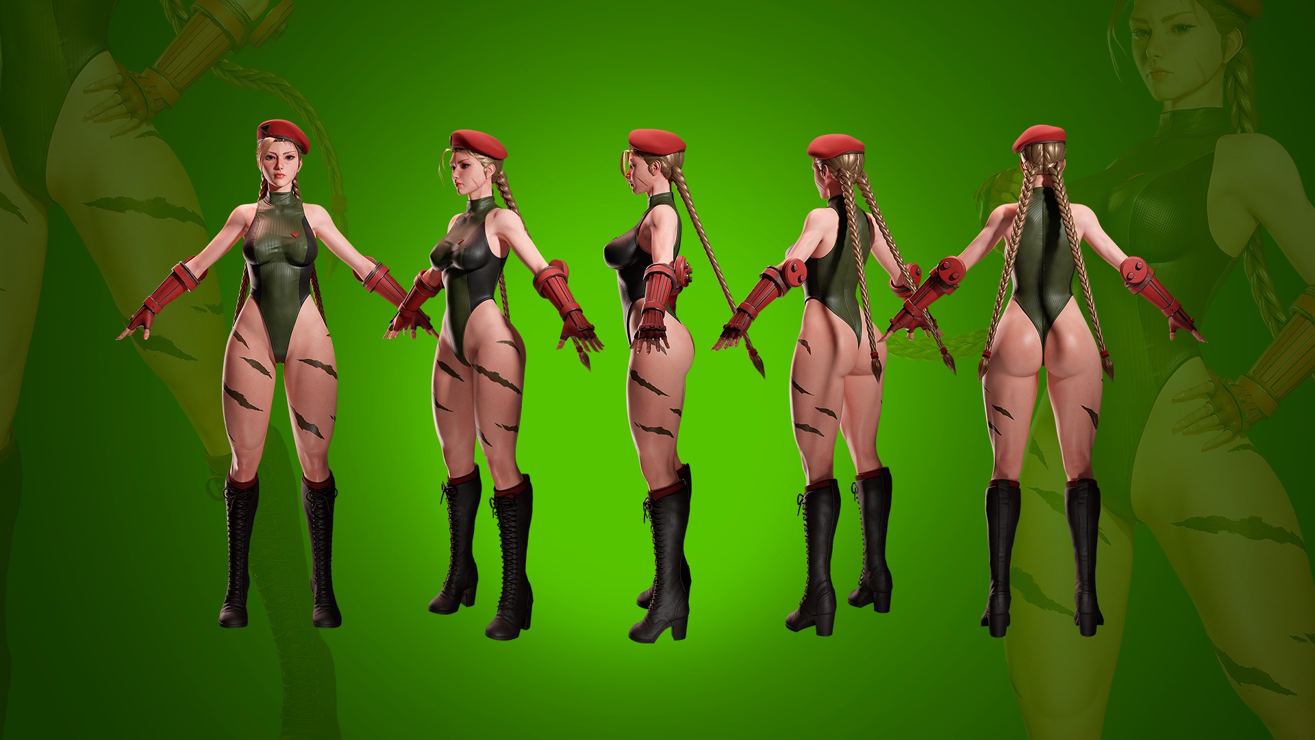 Cammy White - Game Ready 3D model - UE4 Low-poly 3D model_8