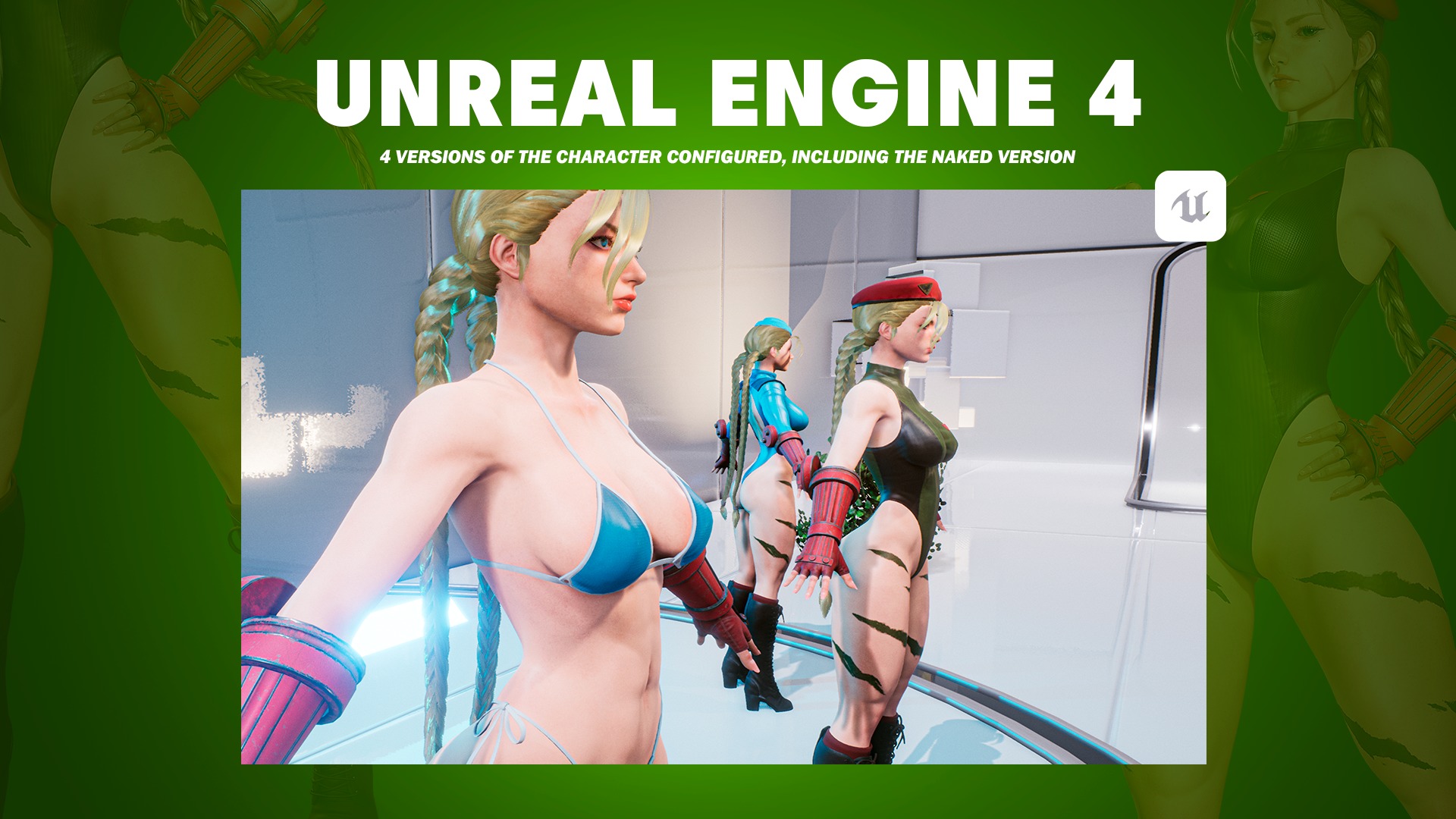 Cammy White - Game Ready 3D model - UE4 Low-poly 3D model_14