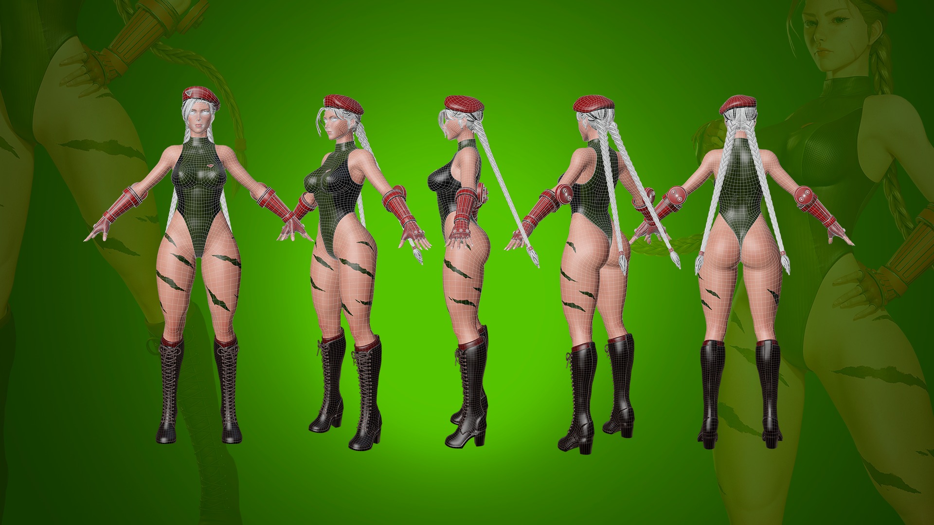 Cammy White - Game Ready 3D model - UE4 Low-poly 3D model_9