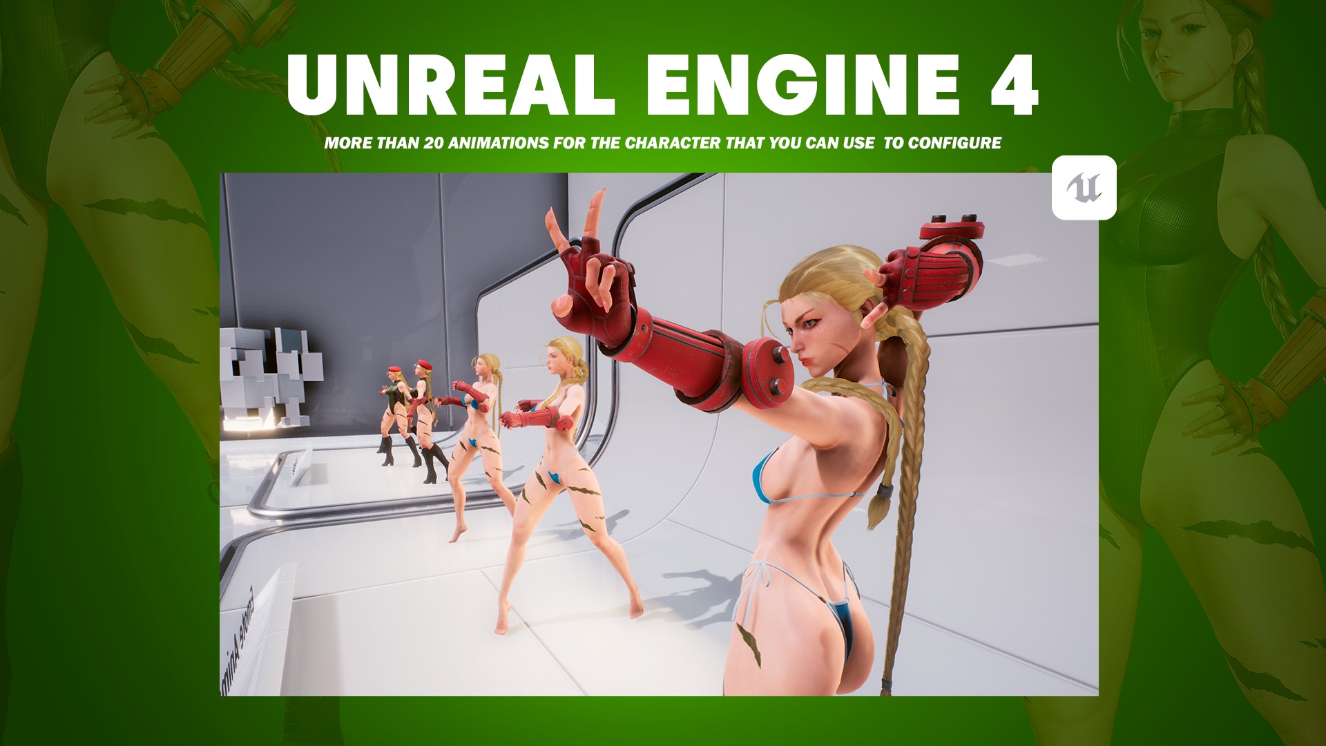 Cammy White - Game Ready 3D model - UE4 Low-poly 3D model_16