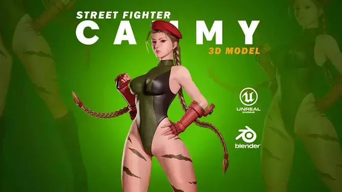 Cammy White - Game Ready 3D model - UE4 Low-poly 3D model