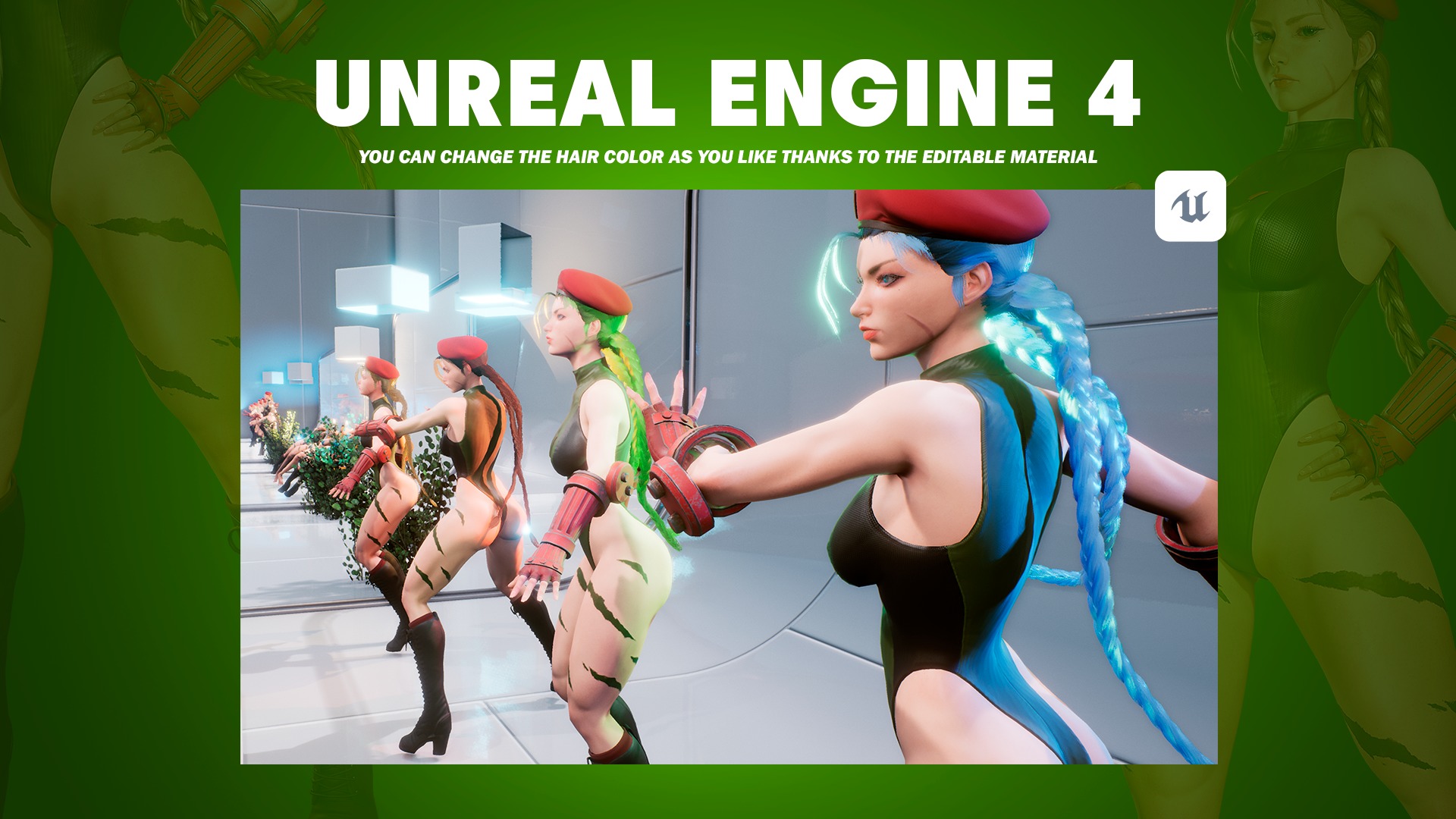 Cammy White - Game Ready 3D model - UE4 Low-poly 3D model_13