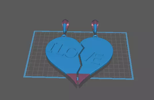 MEDALLA CORAZON ROTO I LOVE 3D print model