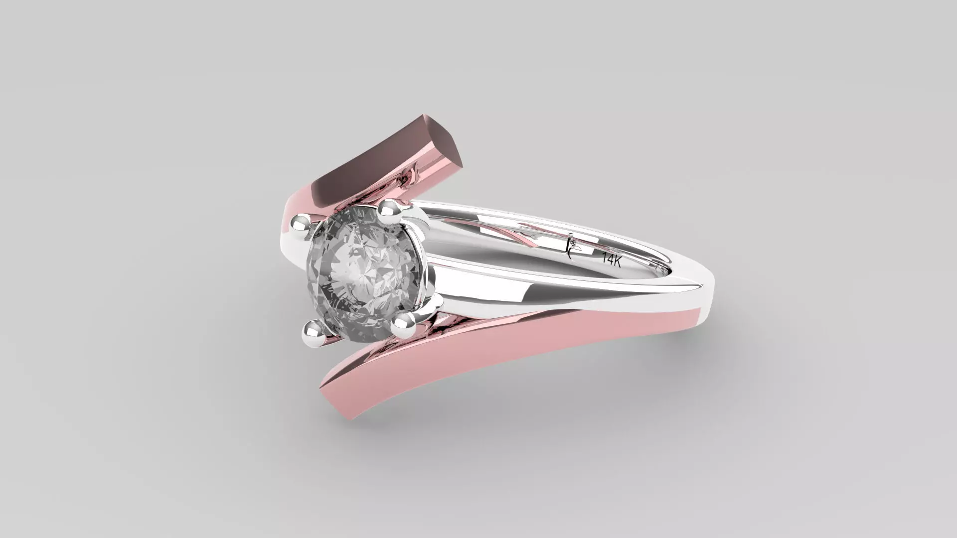 ANILLO DE COMPROMISO ORO BLACO Y ROSADO 3D print model