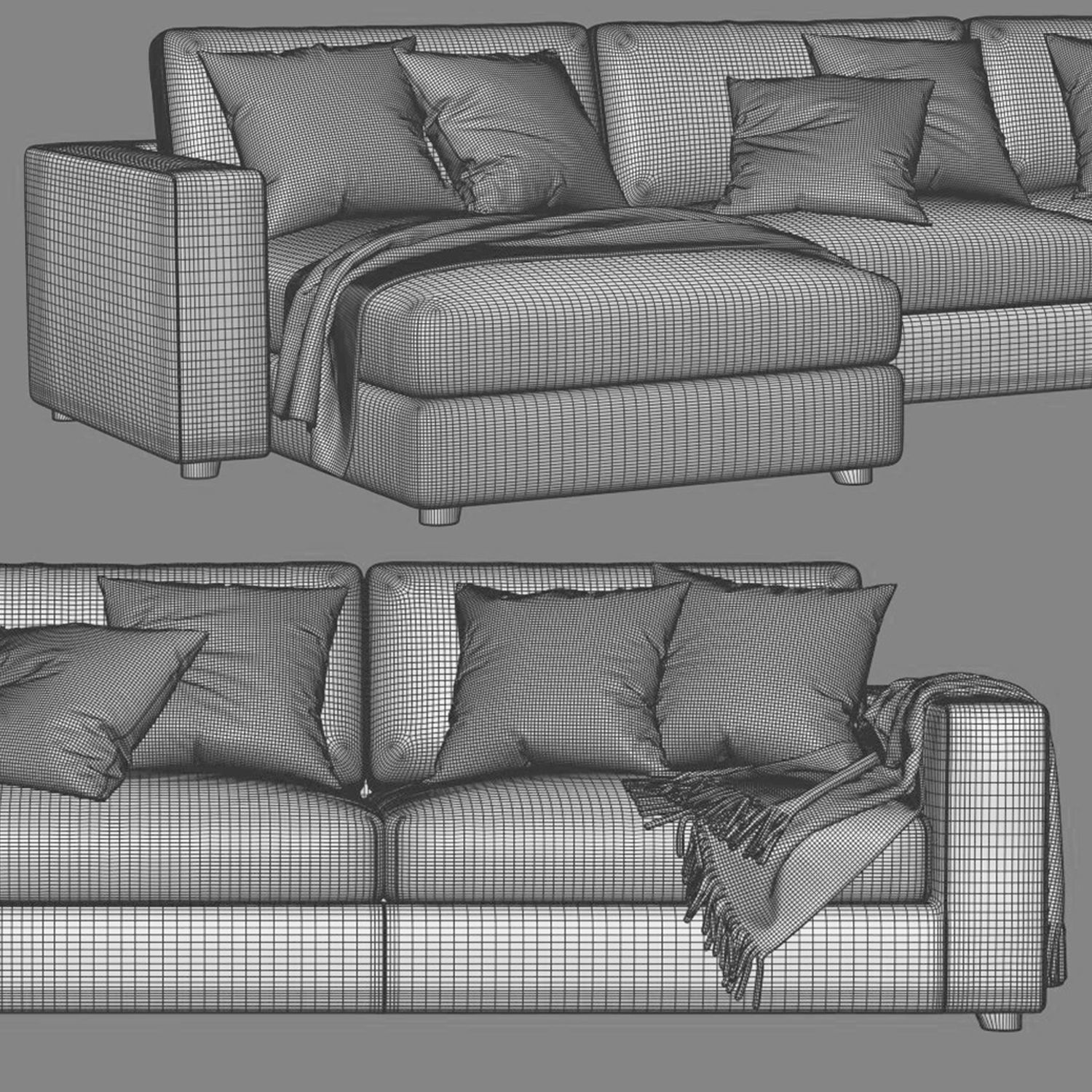Bonaldo Hiro Chaise Longue Sofa 3D model CGTrader