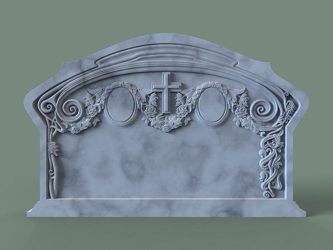 Family Memorial Tombstone for Cnc Carving 3D print model