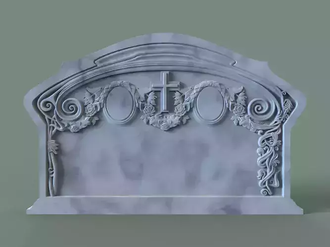 Family Memorial Tombstone for Cnc Carving 3D print model