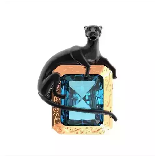  panther pendant with big stone radiant 629