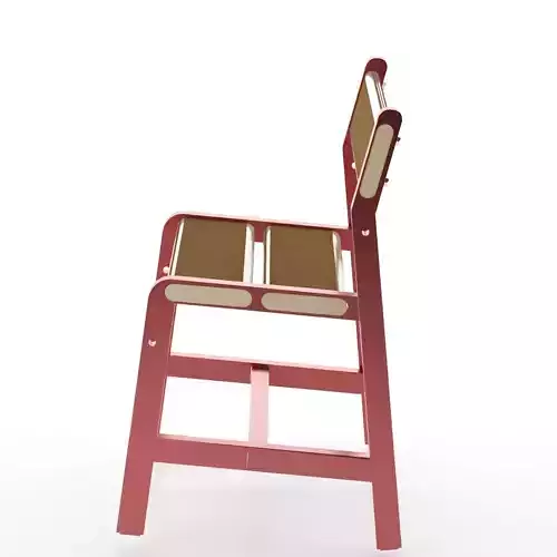 stull wooden chair with seat and back 3D model