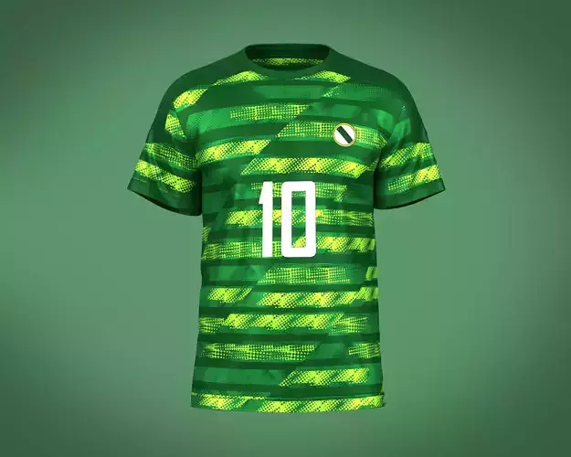 Soccer Printed Green Jersey Player-10