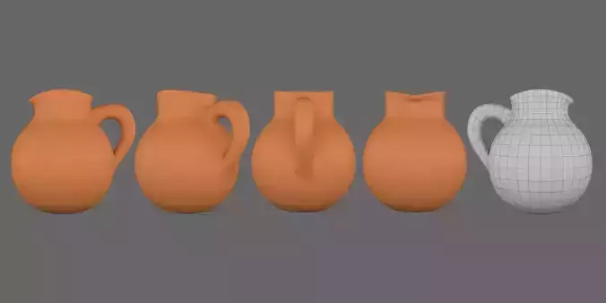 pitcher 3d model orange vase