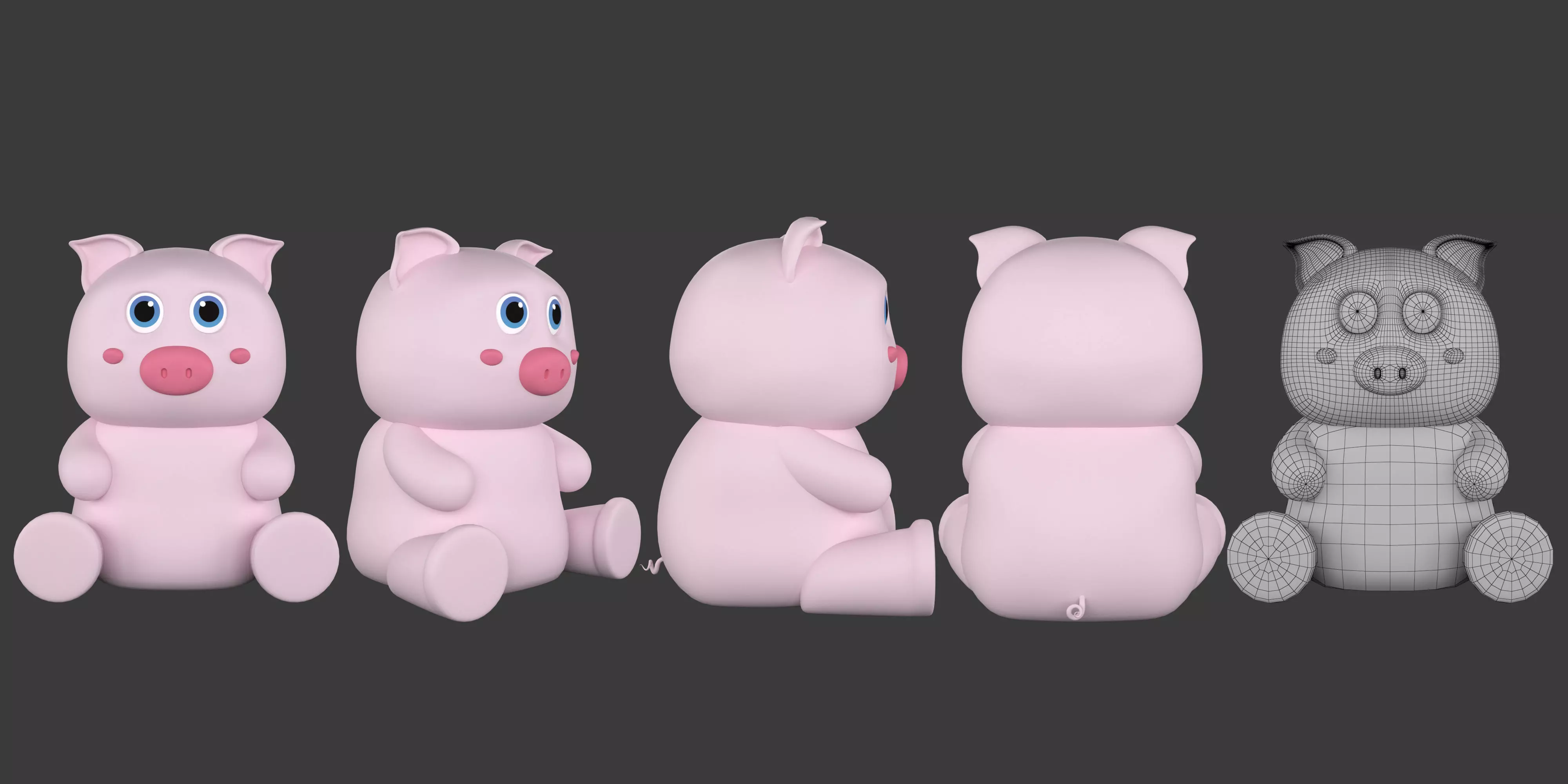 pig cartoon 3d model 3D model