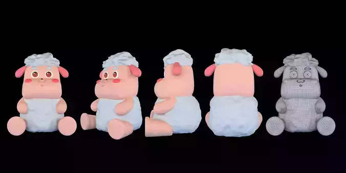 sheep 3d model cartoon 3D model