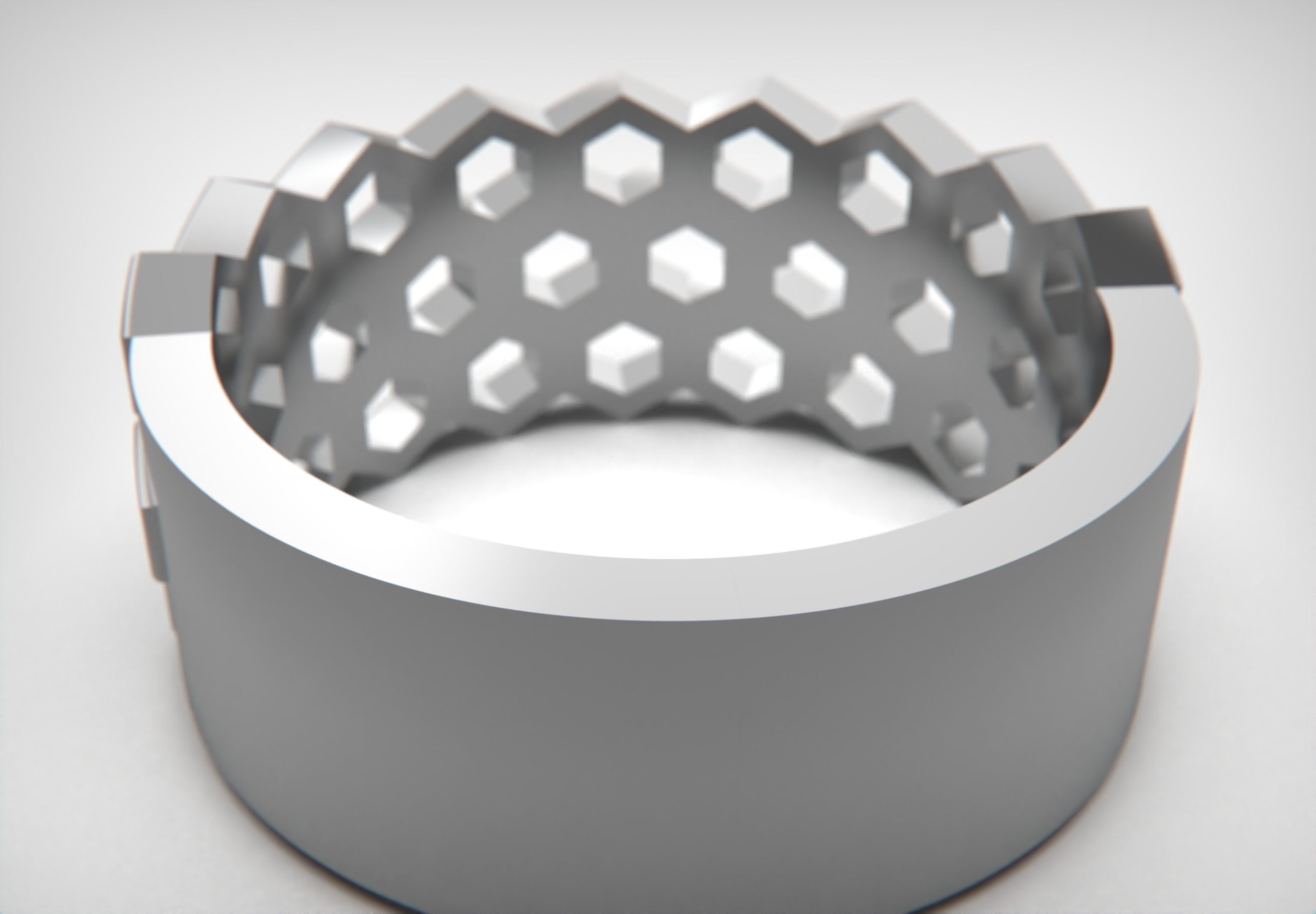 Honeycomb Ring 3D print model_23