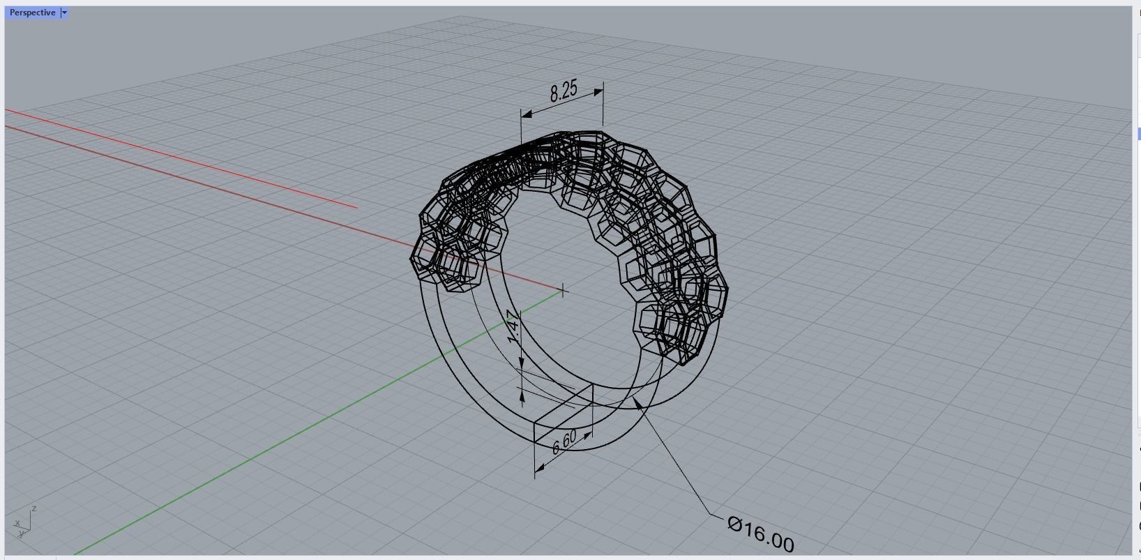 Honeycomb Ring 3D print model_16