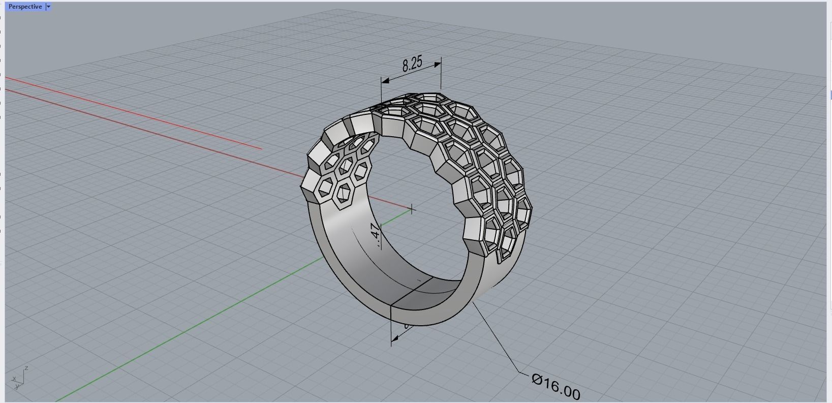 Honeycomb Ring 3D print model_17