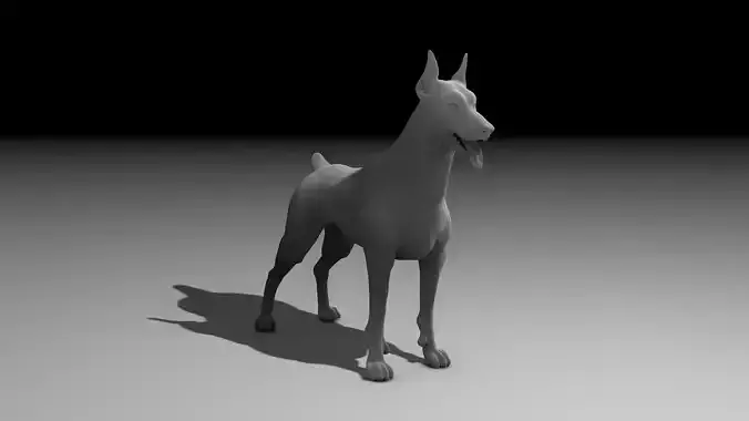 Dobermann High Poly - Base mesh 3D model