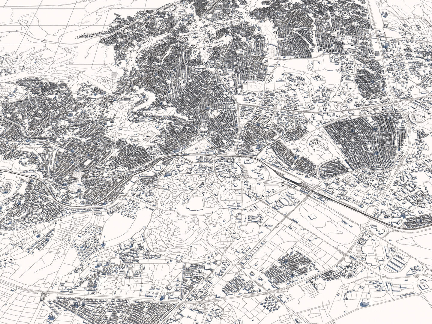 Ankara Turkey 25x25km 3D City Map 3D model_9