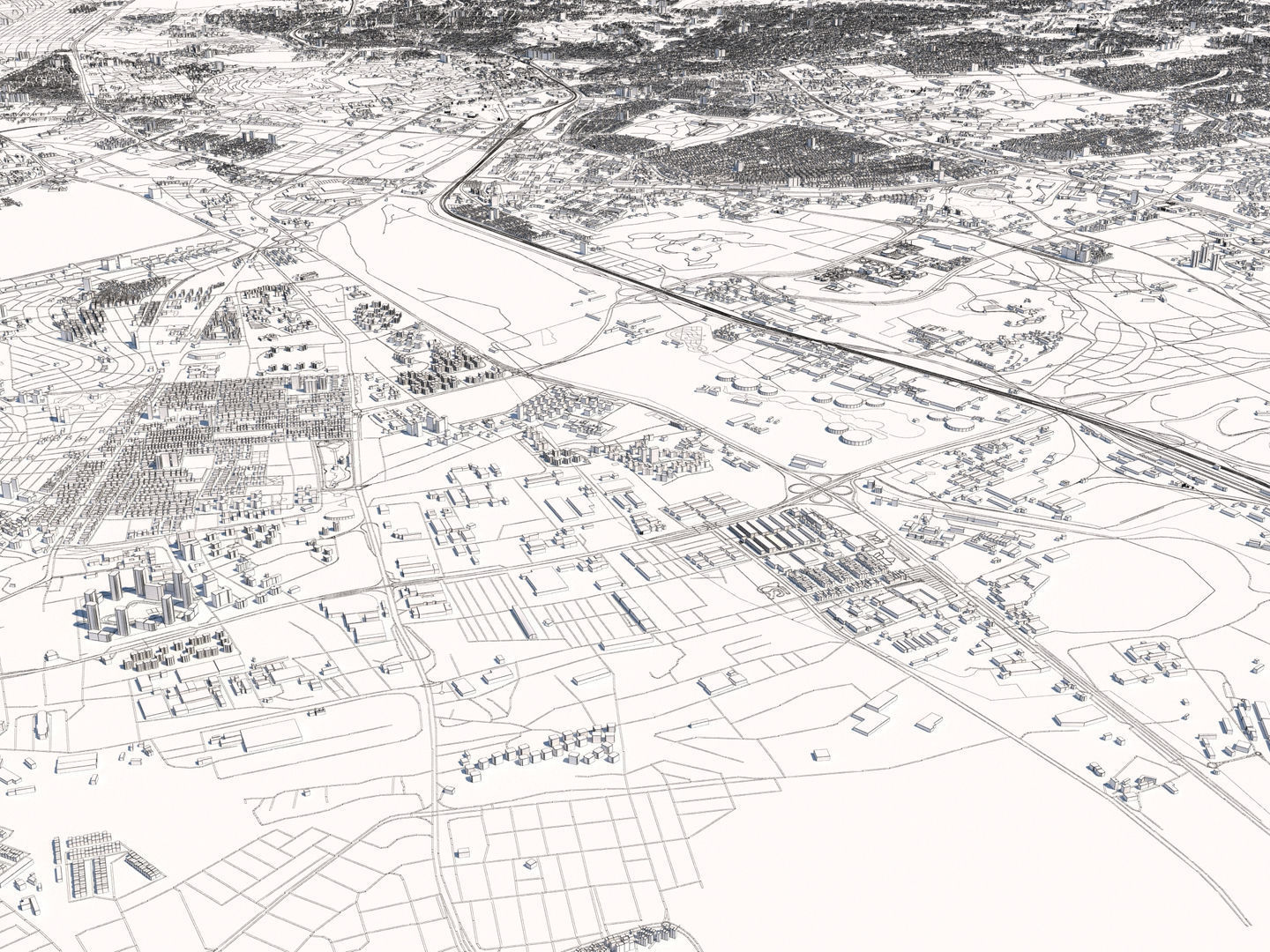 Ankara Turkey 25x25km 3D City Map 3D model_11
