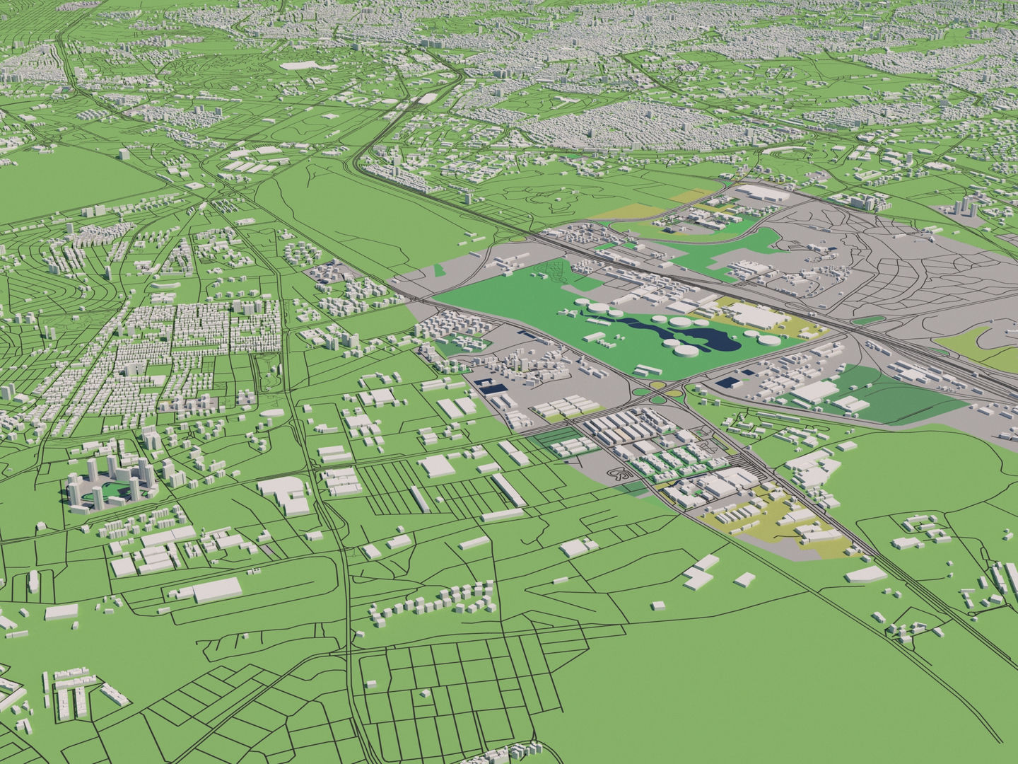 Ankara Turkey 25x25km 3D City Map 3D model_1