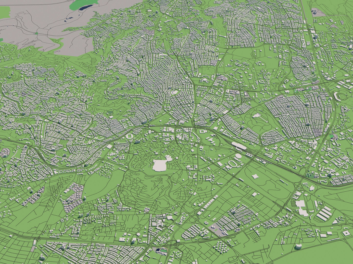 Ankara Turkey 25x25km 3D City Map 3D model_2