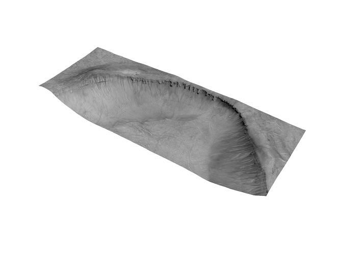MARS VR - Left Rim of Gullied Crater in Kaiser Crater 3D model