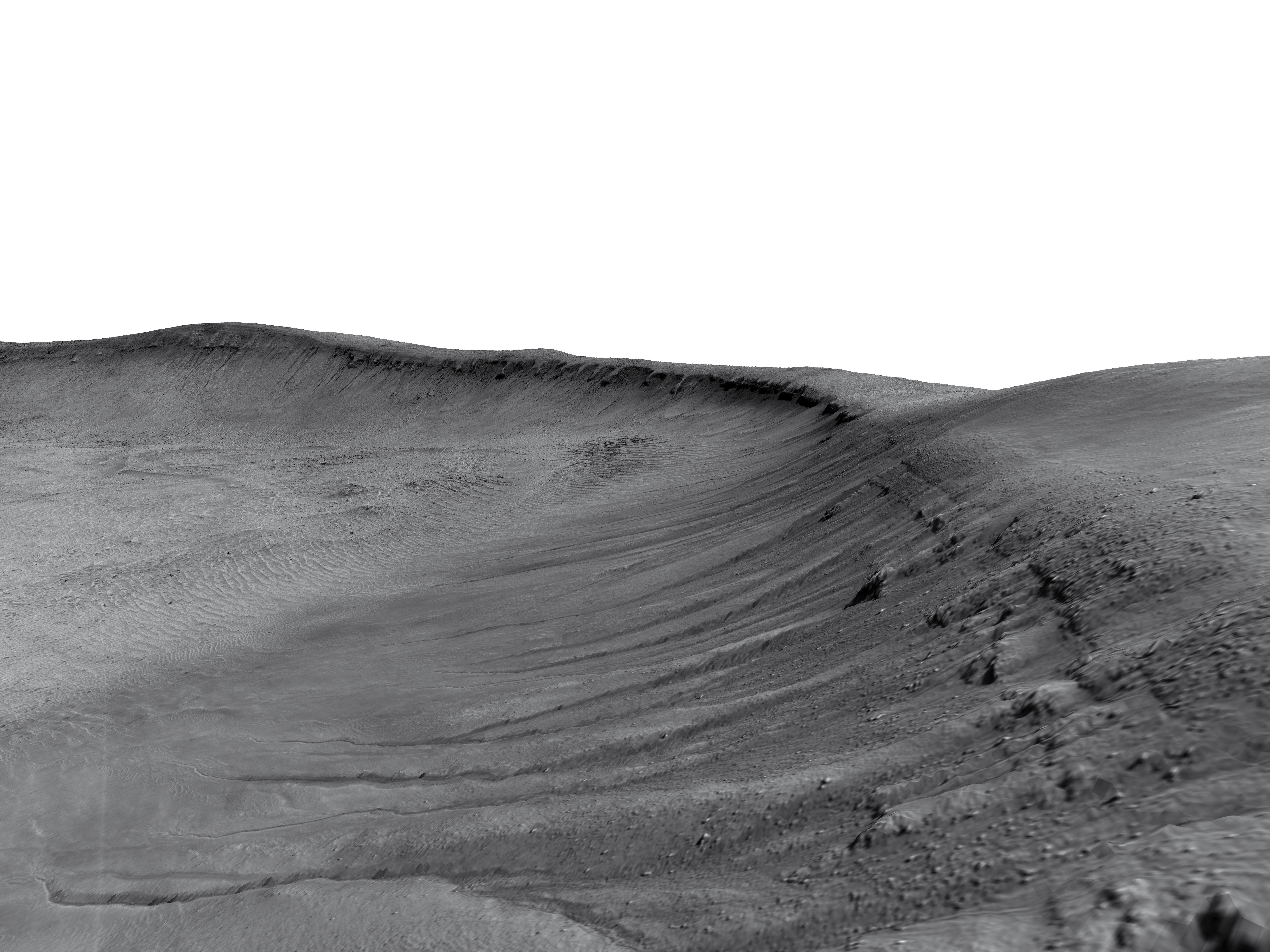 MARS VR - Left Rim of Gullied Crater in Kaiser Crater 3D model_3