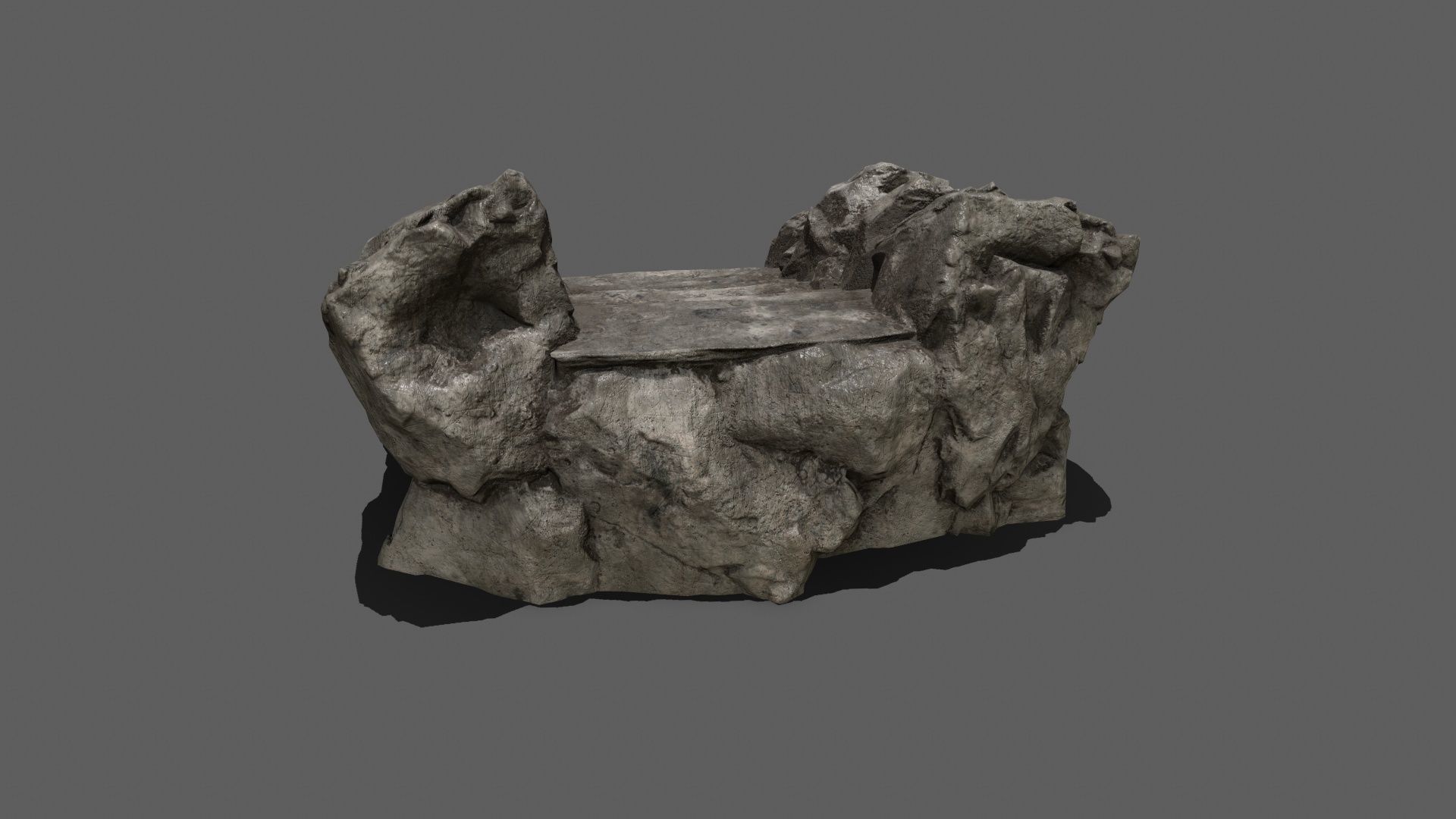 Stairs rock Low-poly 3D model_6