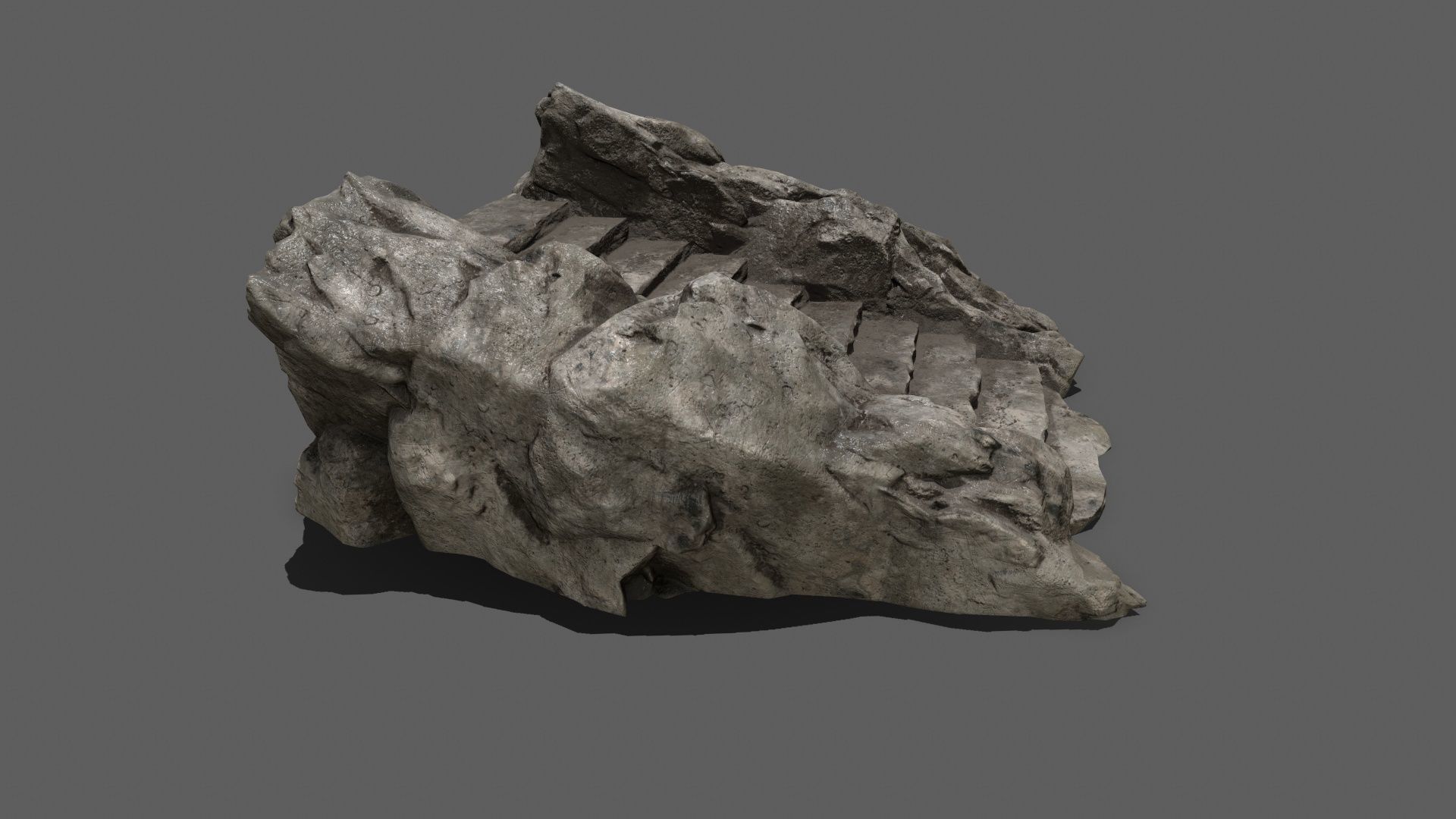 Stairs rock Low-poly 3D model_3