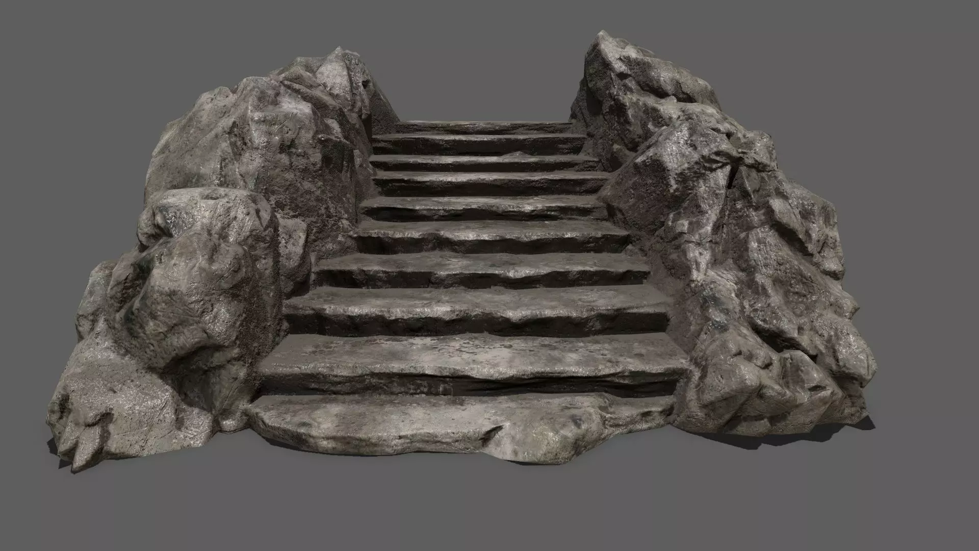 Stairs rock Low-poly 3D model_0