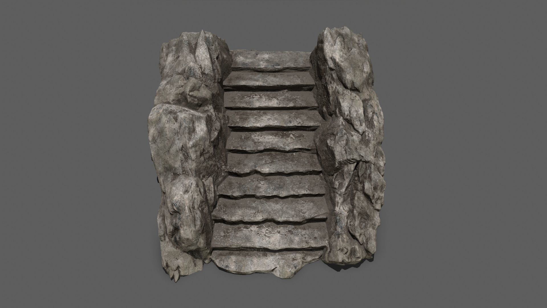 Stairs rock Low-poly 3D model_11