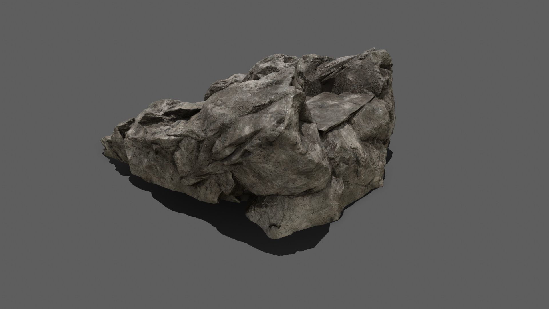 Stairs rock Low-poly 3D model_7