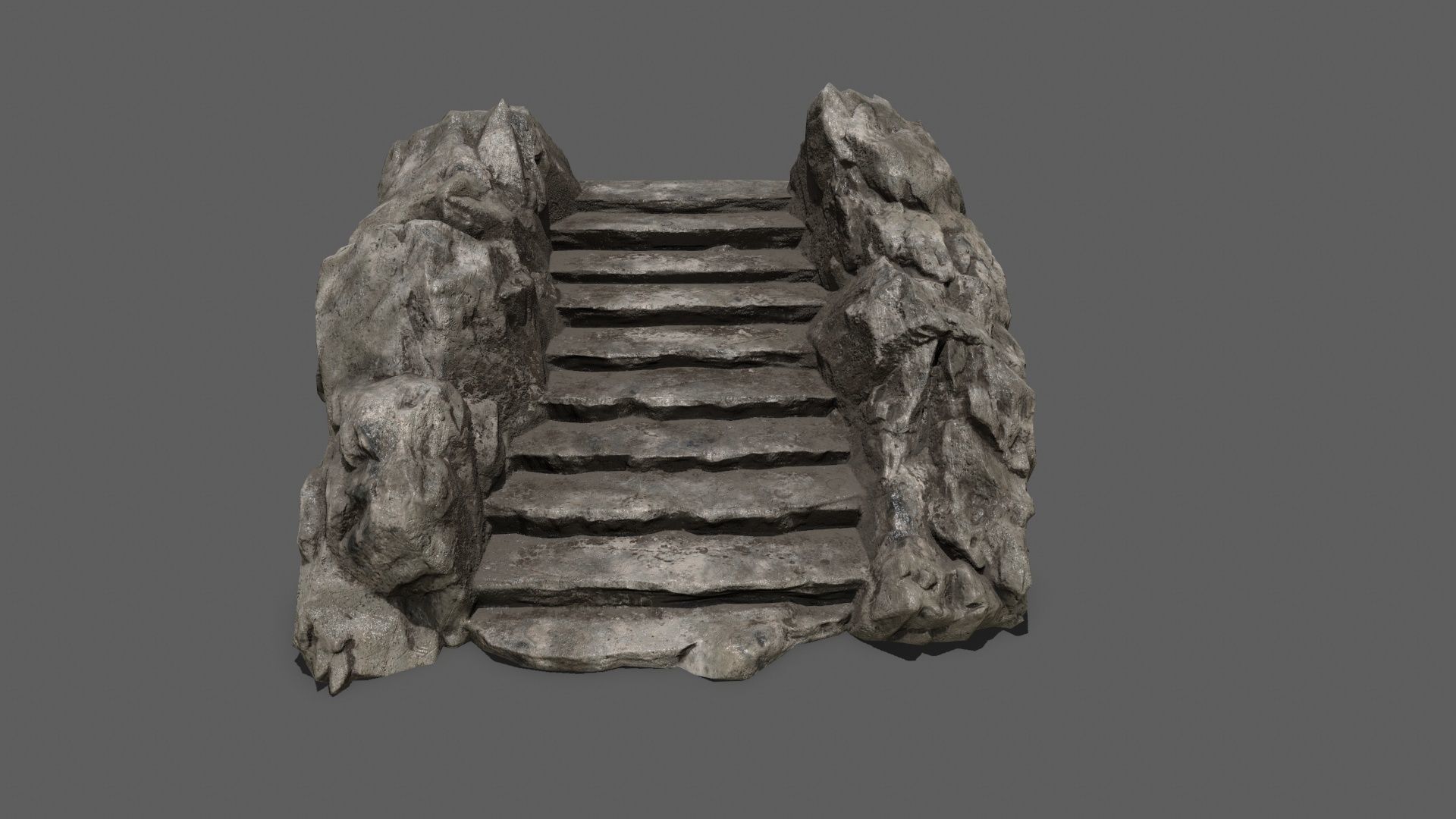 Stairs rock Low-poly 3D model_10