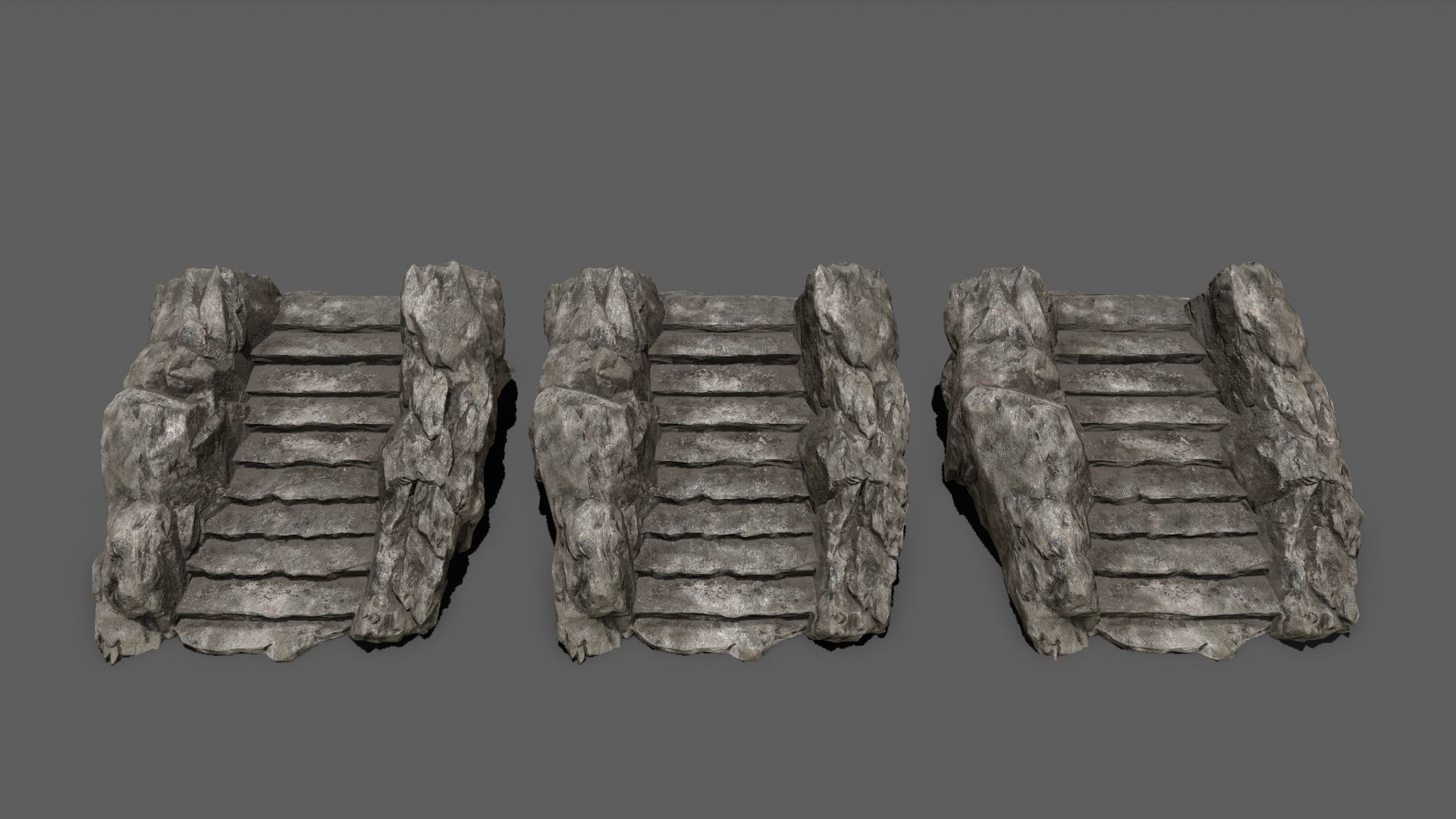 Stairs rock Low-poly 3D model_13