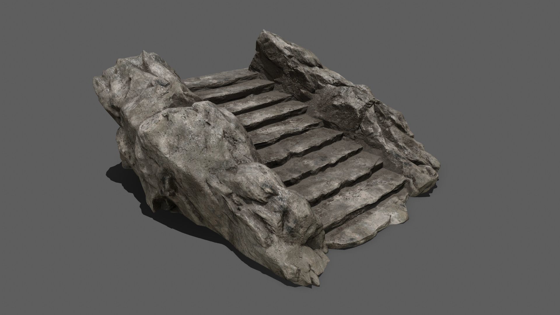 Stairs rock Low-poly 3D model_2