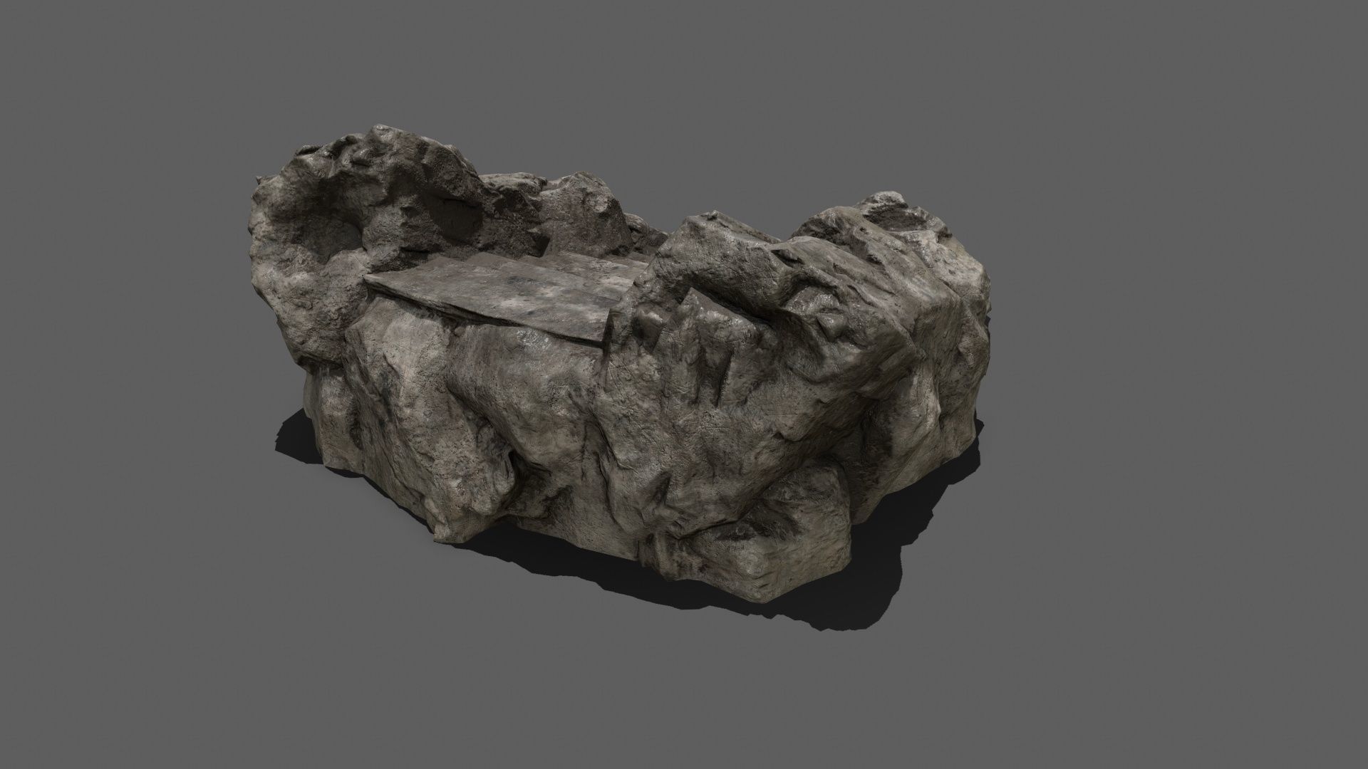 Stairs rock Low-poly 3D model_5