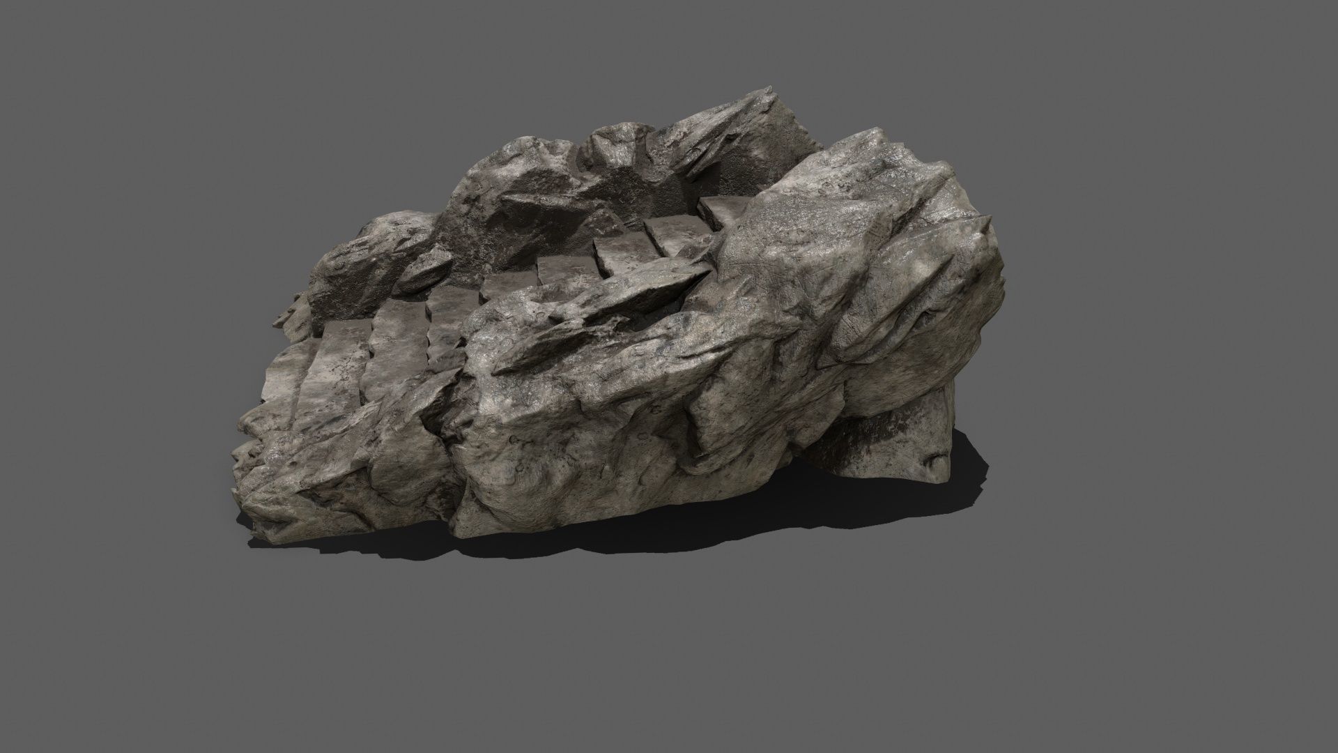 Stairs rock Low-poly 3D model_8