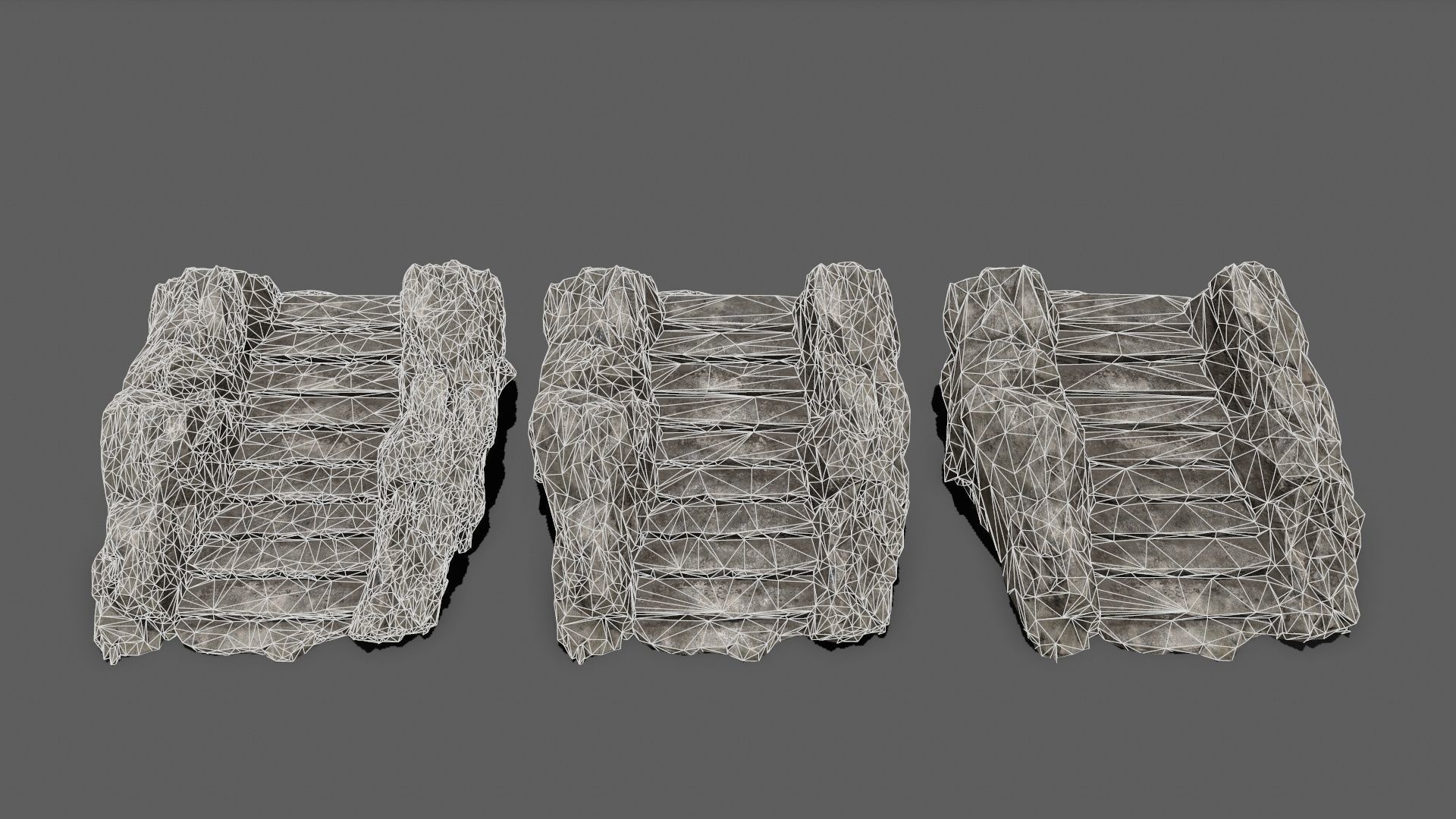 Stairs rock Low-poly 3D model_14