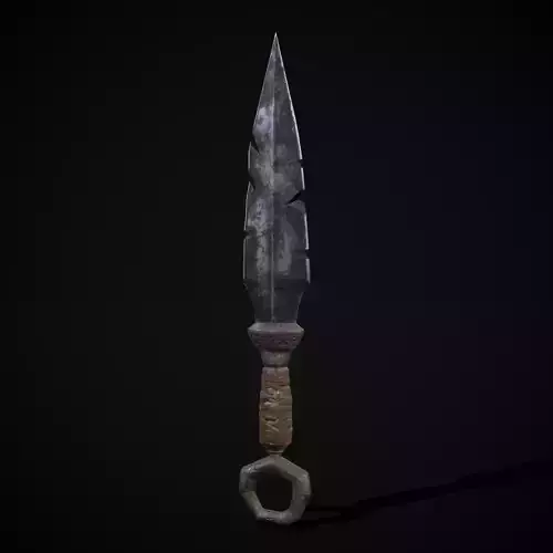 Medieval Spear Point Knife Low-poly 3D model